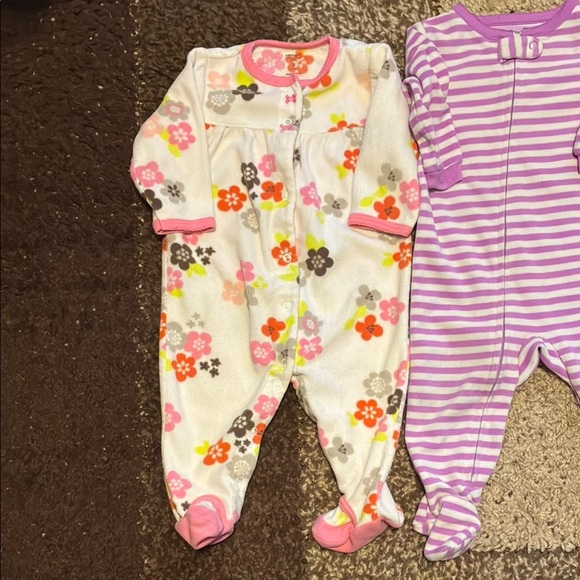 Carter's Pink and Purple Footies Pajamas - Picture 2 of 9